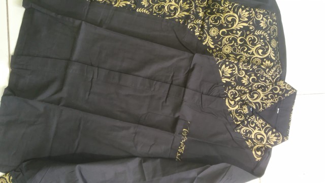 New Murah Batik Kemeja Hem Pria Motif Prada Kombinasi Merah Baju Kantor Seragam Alkhalis01