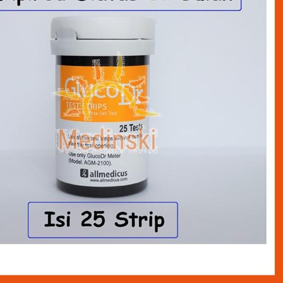 ➣ Strip Glur BioSensor Isi 25 Stik Kode 8 Gluco Dr Tes Cek Gula Darah GDS AGM-2100 AGM2100 ™