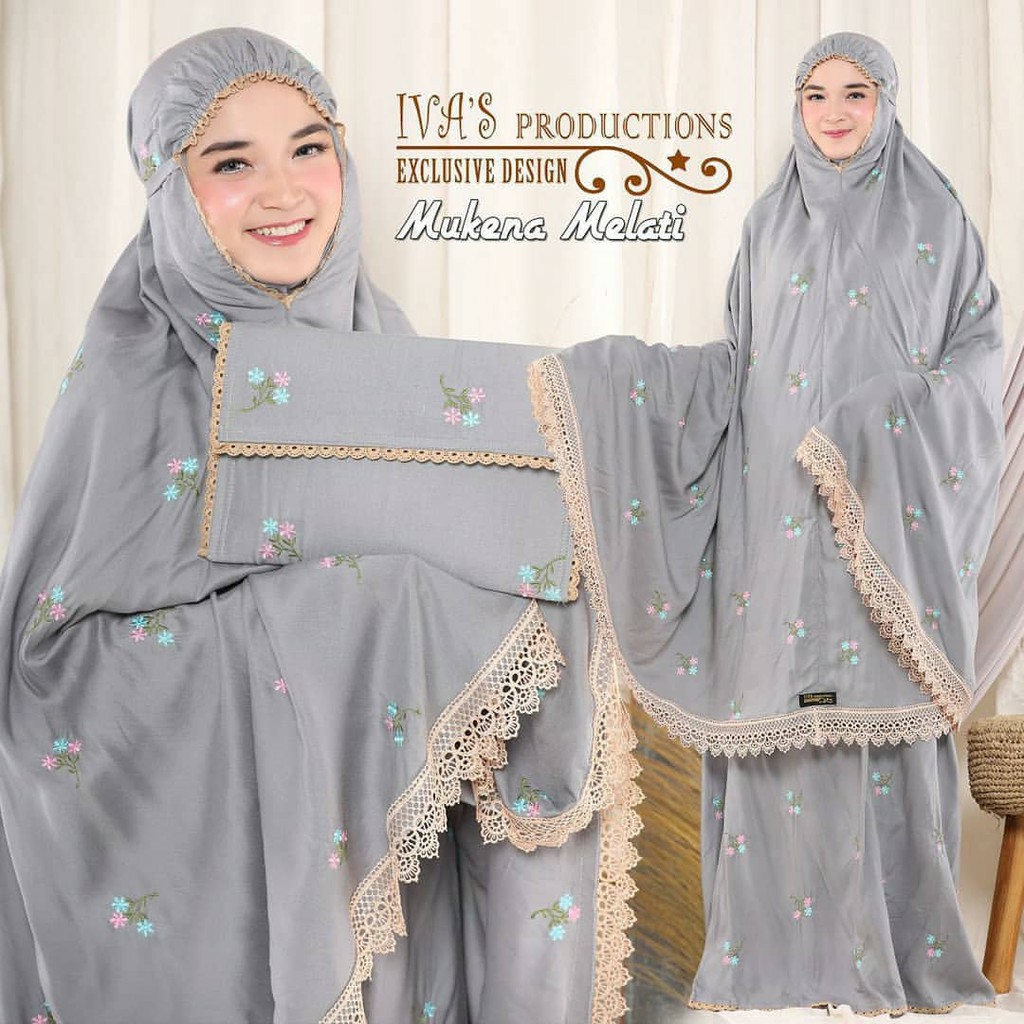 MUKENA MELATI RAYON BORDIR PREMIUM MUKENA MELATI SERI 2 AMA NAJWA RAYON BORDIR CANTIK//Mukena Dewasa