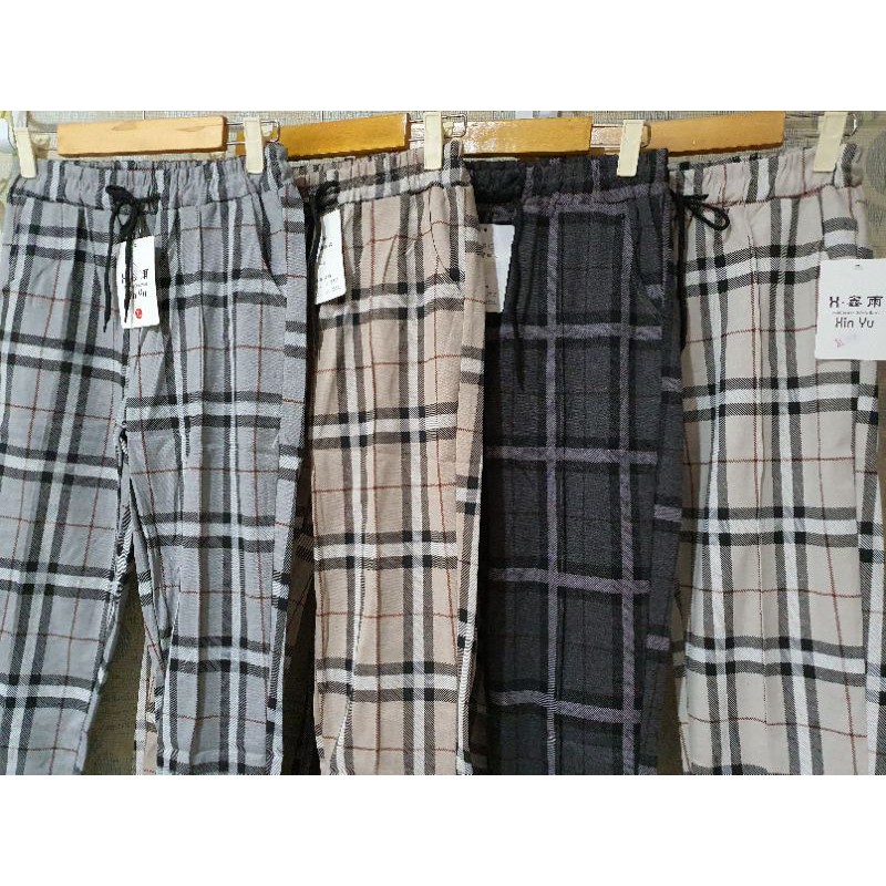 Celana Pant kotak kotak premium import