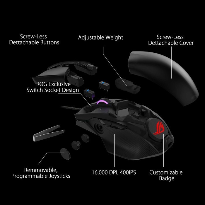ASUS ROG Chakram Core Gaming Mouse Programmable Joystick 16000 dpi ORI
