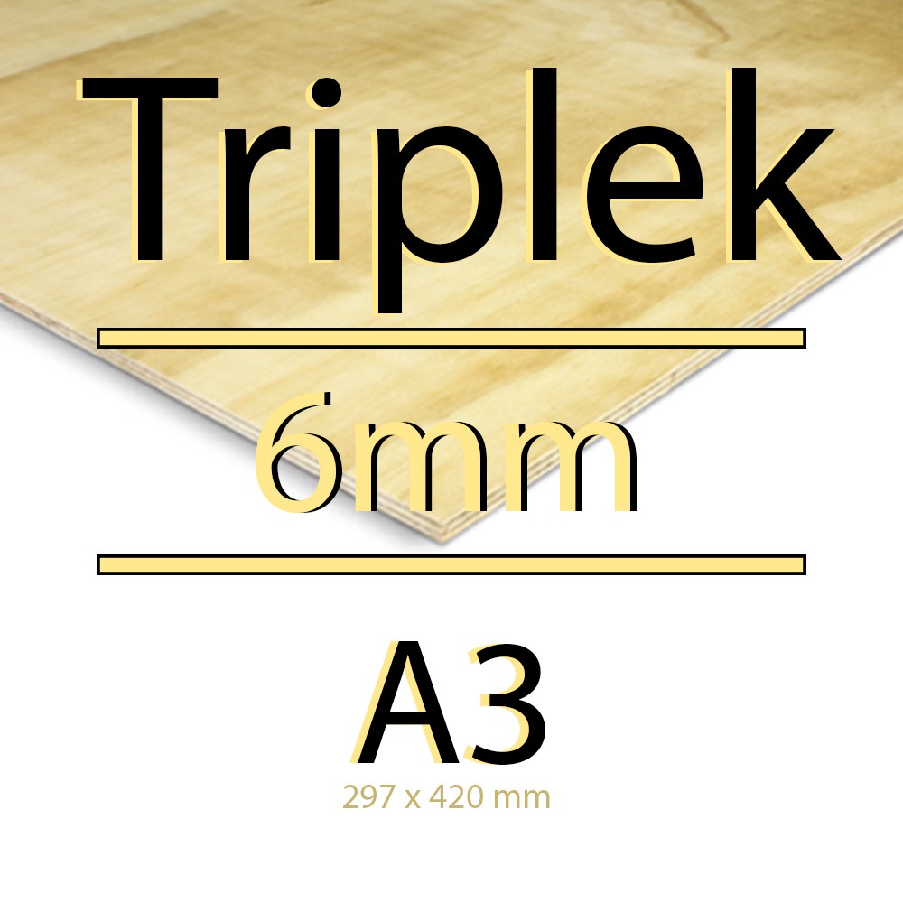 TRIPLEK LEMBARAN 6MM A3 100% ORIGINAL POTONGAN