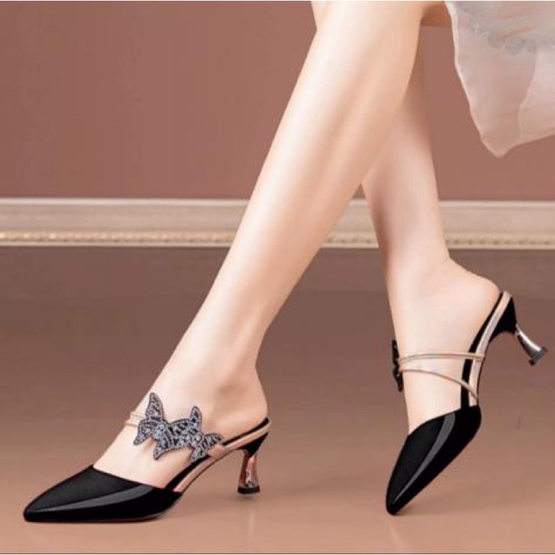 heels wanita kupu-kupu mzb03 ( ks 61 ) kupu premium