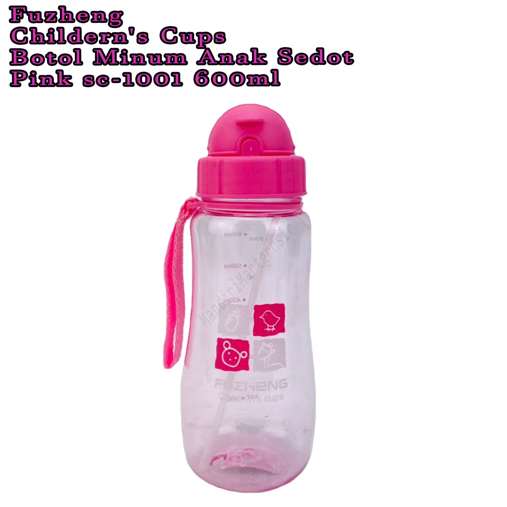 Botol Minum Anak sedot* Childern's Cups * Botol minum * Motif Pink SC-1001 * 600ml