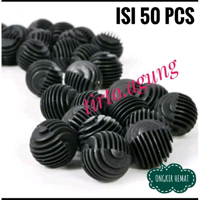 ISI 200 PCS 1 PLASTIK BIOBALL BULAT Golf BOLA Media Filter Aquarium aquascape canister BIO BALL