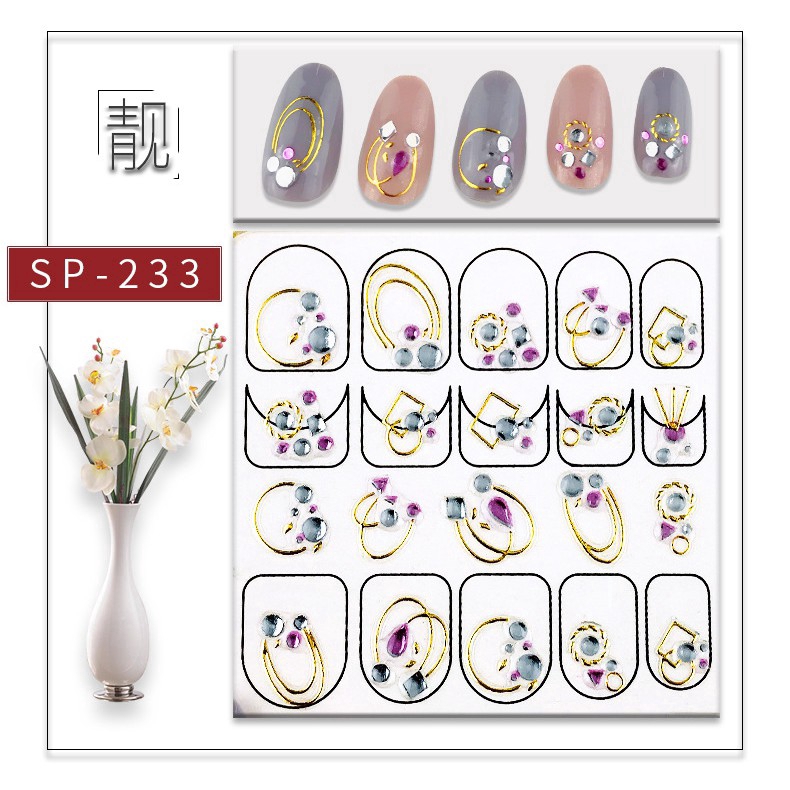 SP Stiker Kuku 3D Gaya Jepang / Korea untuk Nail Art