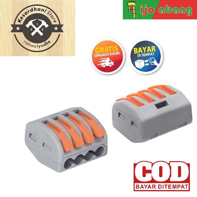 Konektor Sambungan Terminal Kabel Listrik 4 pin Block Connector Plug-in Wire Electricity Electrical Electronik Save Pengaman Pencegah Korsleting