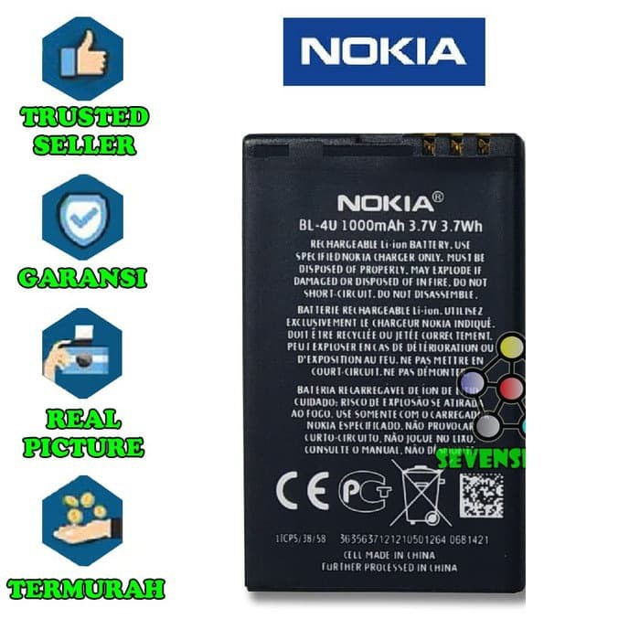 BATERAI NOKIA ASHA 306 / 308 / 309 / BL-4U / BL 4U / BL4U ORIGINAL