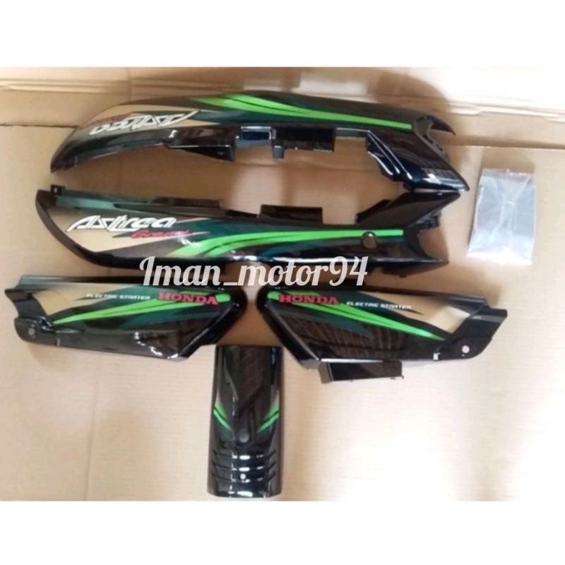 COVER BODI HONDA ASTREA GRAND 97 HIJAU PLUS BOX AKI PLUS DASI