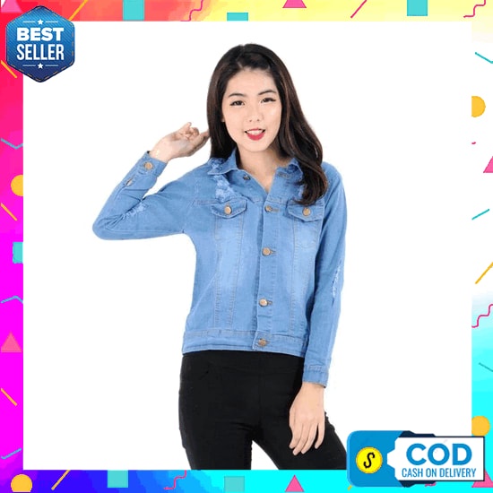 Jaket Biondy Denim Hijau Army Slimfit Cewek Crop Tee Jeans Wanita Green Polos Solid Bodyfit Levis Co