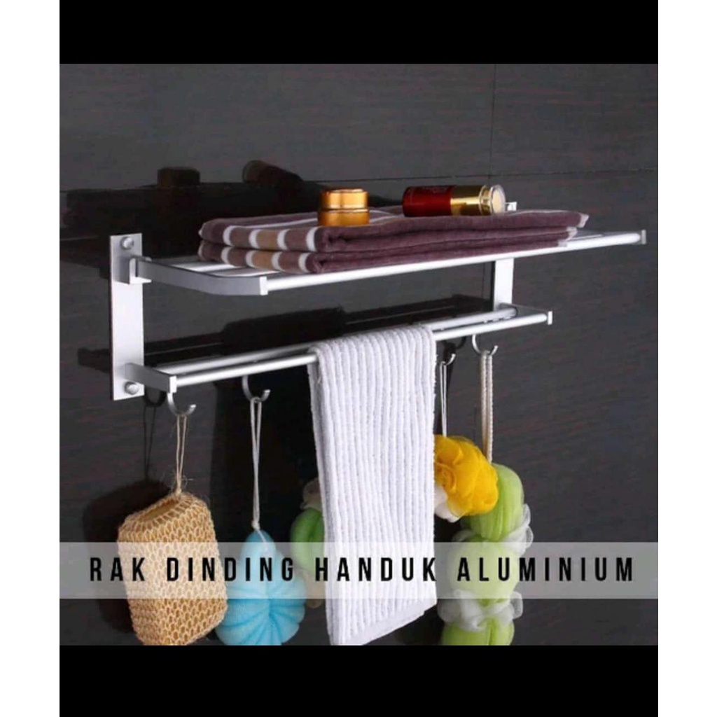 Rak Handuk Gantungan Handuk Jemuran Handuk Stainless Steel Ukuran 56.5 x 19 x 14 cm