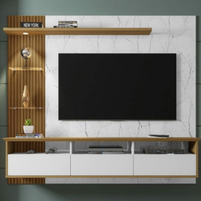 PROMO Backdrop TV Mewah Minimalis | Rak TV Gantung Untuk TV 46 inci