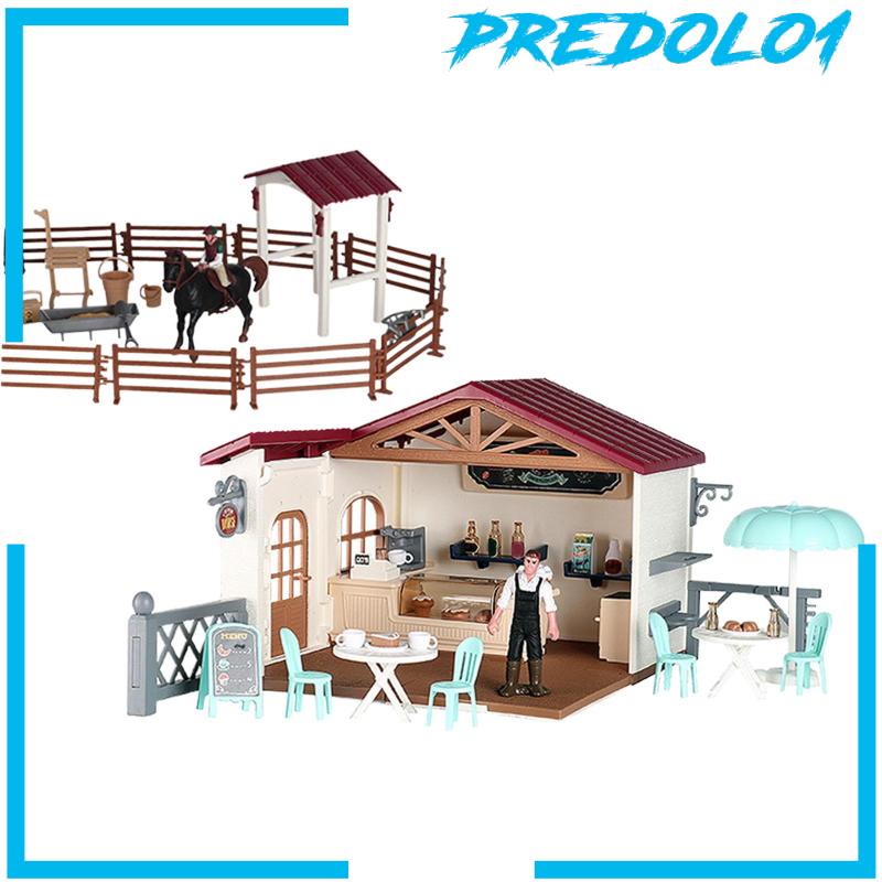 [PREDOLO1] Farm Animals Stable Rider Playset for Boy Girl Ages 3+