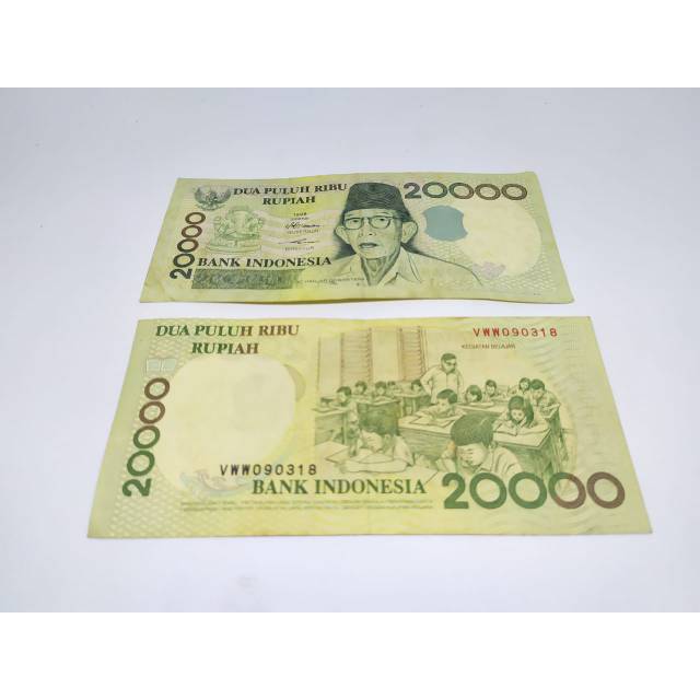 Uang kuno 20 ribu 20.000 rupiah Ki hadjar Dewantara