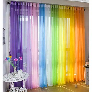 Tirai Benang Pelangi Korea Love Rainbow Polos Tebal Cantik 