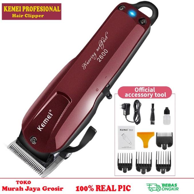 Alat Cukur Rambut Kemei KM 2600 Mesin Cukur Rambut Original Cordless