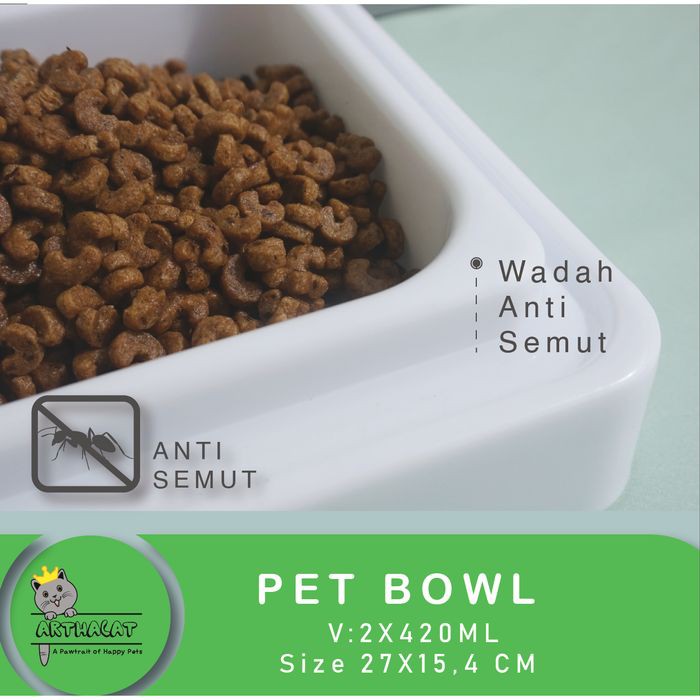 TEMPAT MAKAN ANTI SEMUT DOUBLE BOWL / TEMPAT MAKAN KUCING - ANJING