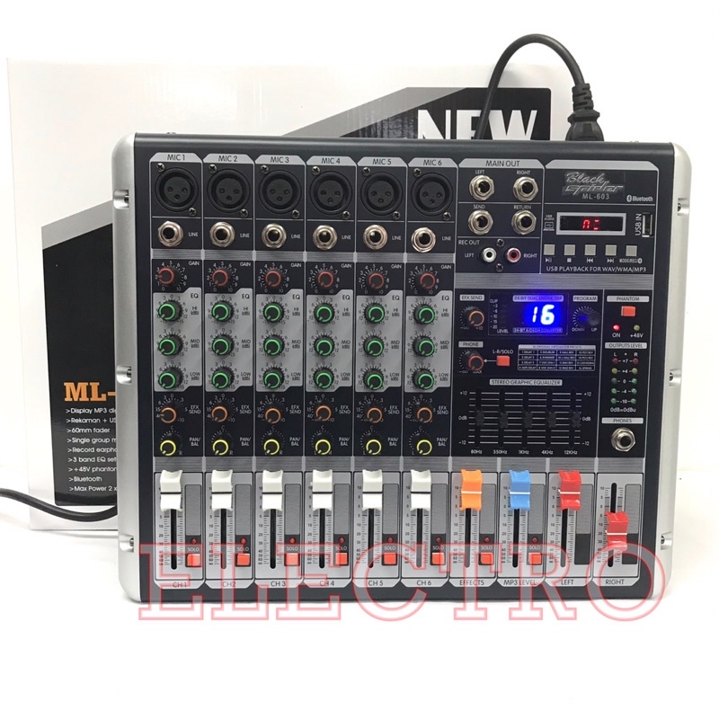 ESHOP- power mixer black spider ML603 original 6channel