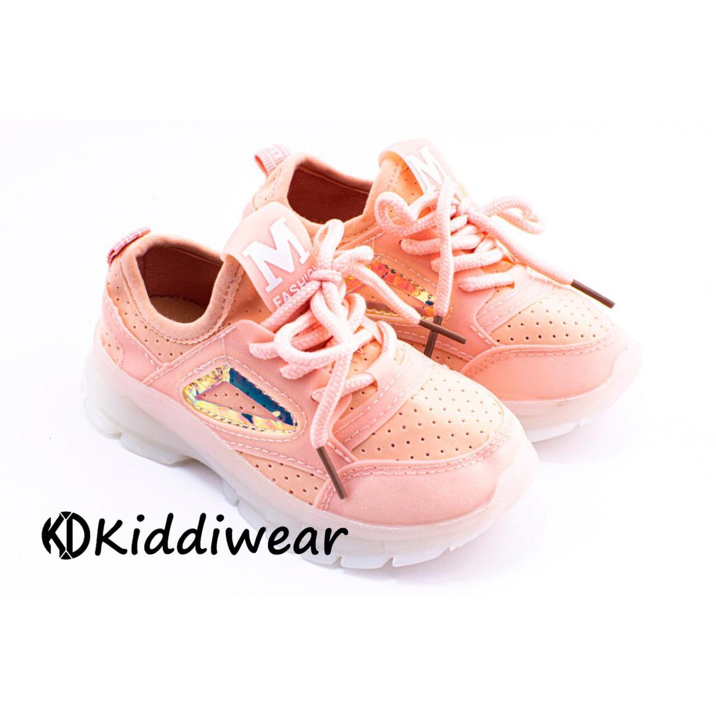 (Kiddiwear) (COD) ❤️Sepatu anak Led MBK26-Pink