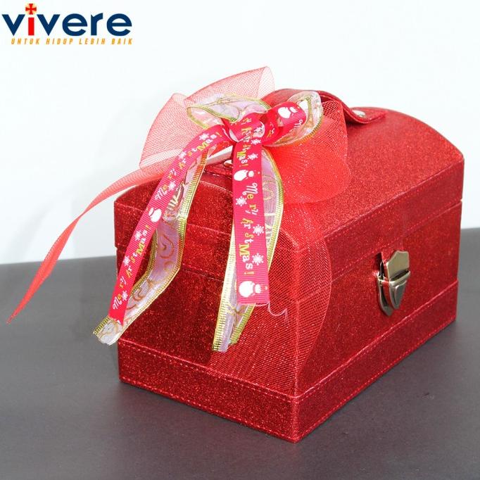 

[COD] Kotak Kado Natal Model Harta Karun Merah Glitter 20 cm [COD]