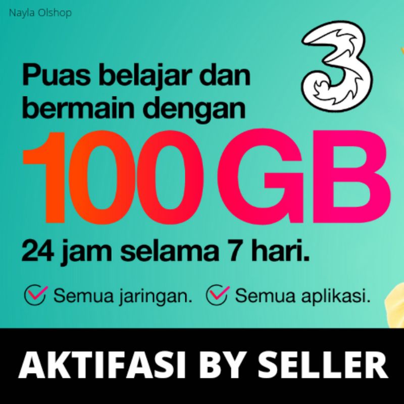 KUOTA TRI 100 GB 7 HARI