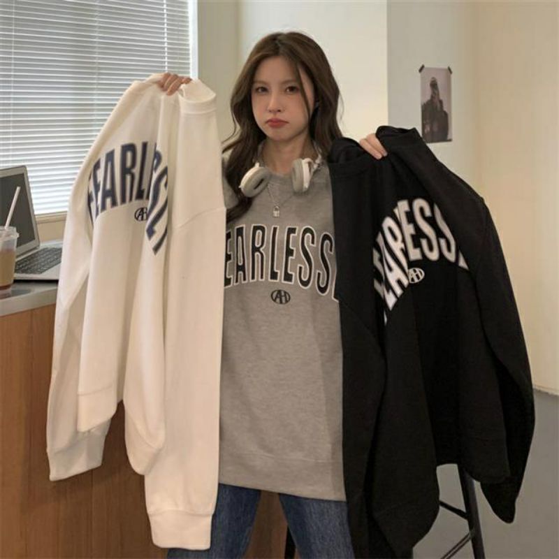 (S - 6XL) Sweater Oversize Jumbo FEARLESSLY Korean Style Unisex Jaket Fleece S M L XL 2XL 3XL 4XL XXXXXL