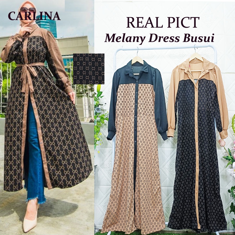 CARLINA DRESS MELANY BUSUI GUCHI GAMIS MAXY WANITA