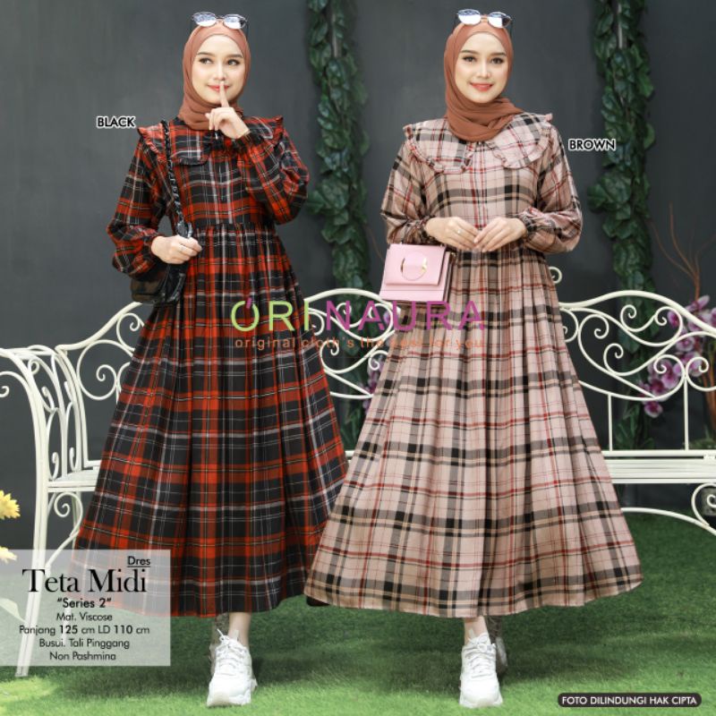 ARA DRES MIDI ORIGINAL ORINAURA gamis muslim motif