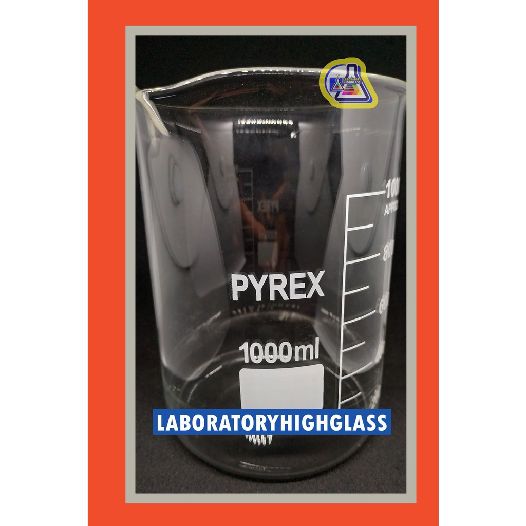 Beaker glass 1000ml - Gelas kimia 1000ml pyrex
