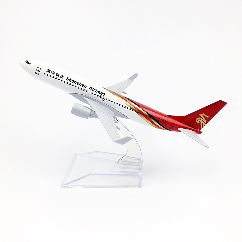 Shenzhen B737 Model Pesawat Terbang Boeing 737 Bahan Metal Ukuran 16CM Untuk Dekorasi