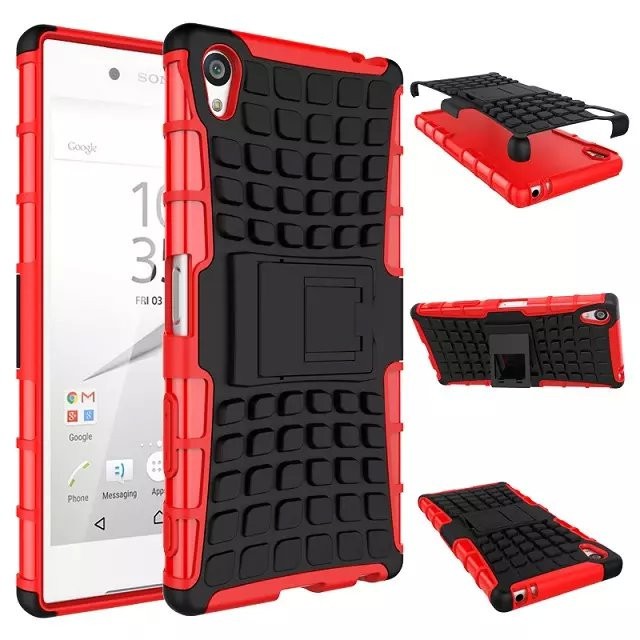 LEBIH MENARIK RUGGED ARMOR Sony xperia Z5 Z5 plus premium dual case casing cover hp