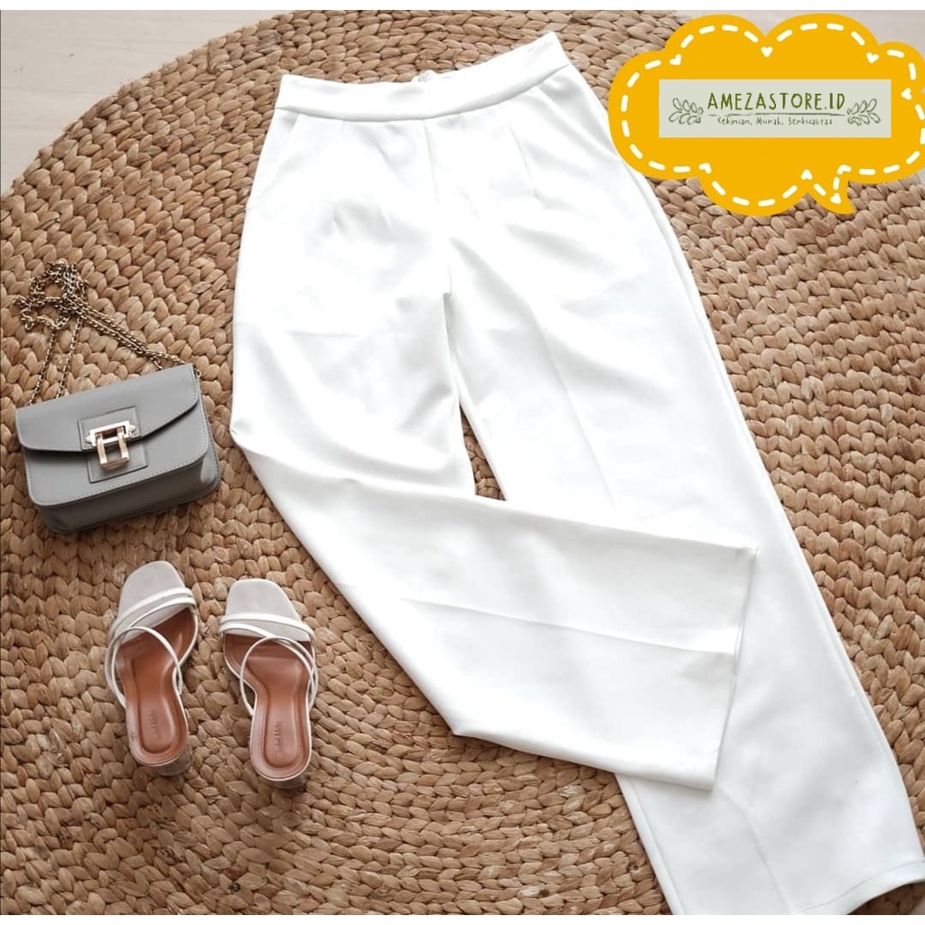 CELANA KULOT SCUBA PUTIH - KULOT SCUBA HITAM- KULOT SCUBA -KULOT SCUBA MURAH - AMEZA FASHION