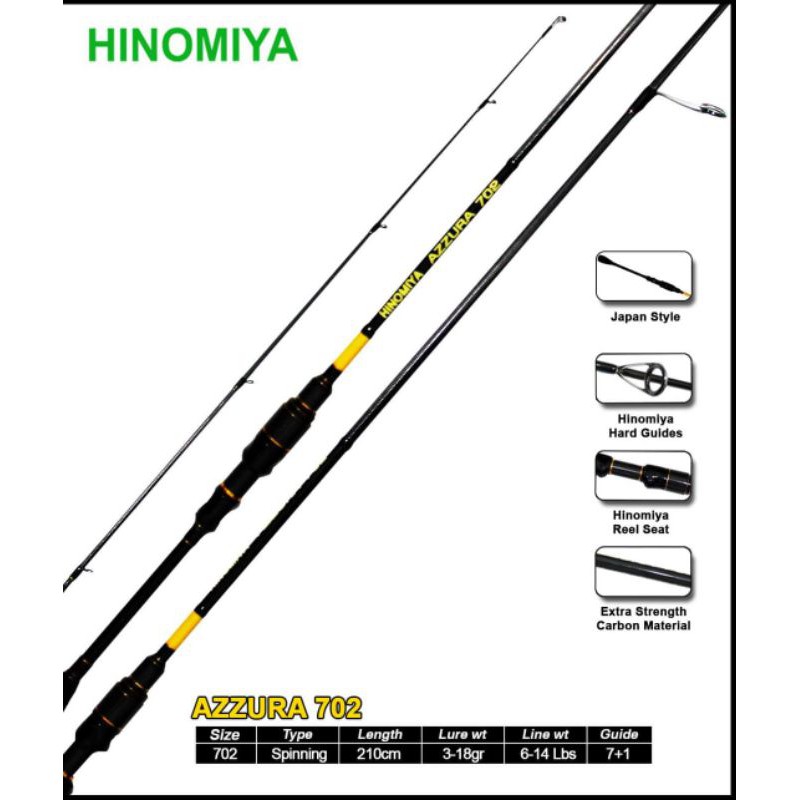 Rod HINOMIYA AZZURA 702 / 210cm (Line Test 6-14lbs)