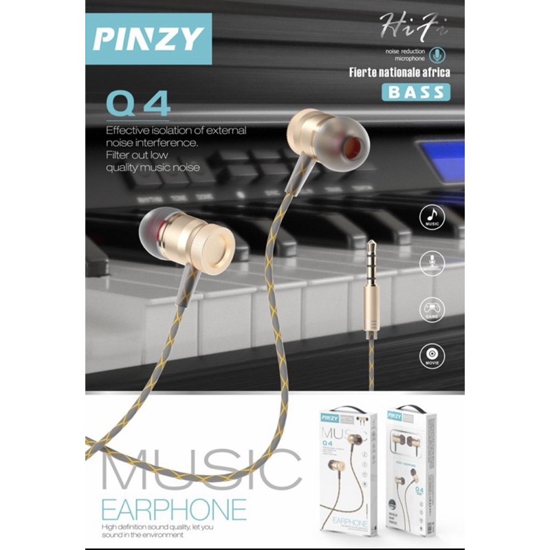 Headset - Earphone Original PINZY Q4 Series With Mic Control - Headsep PINZY Q4 -.