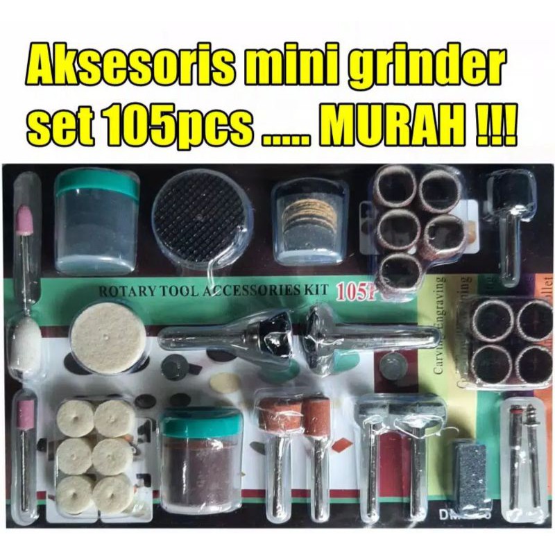 aksesoris mini grinder Kit set 105pc / mata poles potong bor mesin mini set 105pcs