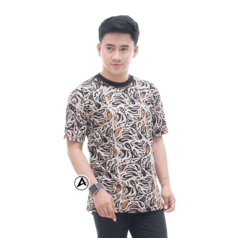 Kaos batik cap batangan