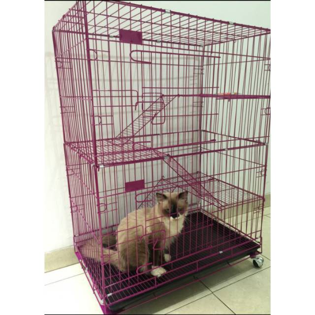 Kandang kucing 3 tingkat ukuran 76 x 46 x 100cm (Kode : 03S)