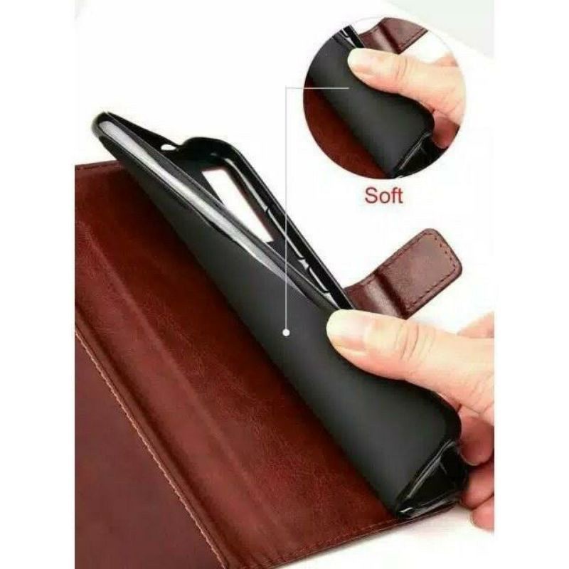 LEATHER CASE OPPO RENO 7/ RENO 7Z/ RENO 6 4G/ RENO 6 5G/RENO 5 PRO/ RENO 4 PRO/RENO 2F/ RENO 2Z/ F3+/ K3/ K5/ F3/ FLIPCOVER DOMPET KULIT/ SOFT FLIP KULIT + TALI