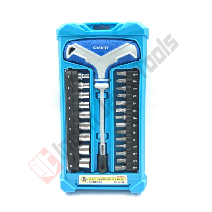 Kunci Sok Obeng T Handle 25 Pcs C-Mart - Socket & Bit L Bintang Mata