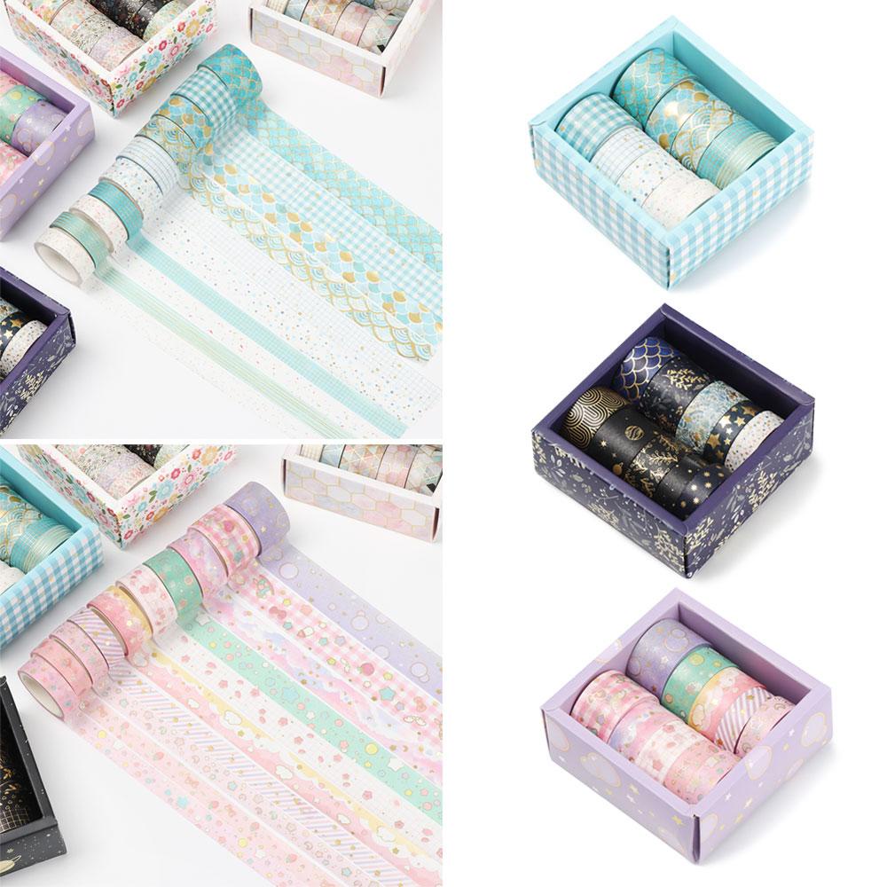 Stiker Tape Washi Motif Print Bunga Multi Warna Dekorasi Scrapbook / Notebook / Sekolah