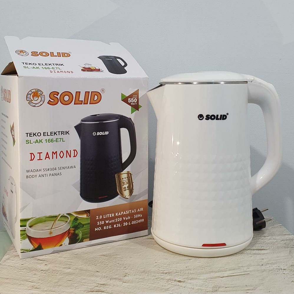 SOLID Electric Kettle 2 liter JK-518-L180 Diamond Teko Listrik