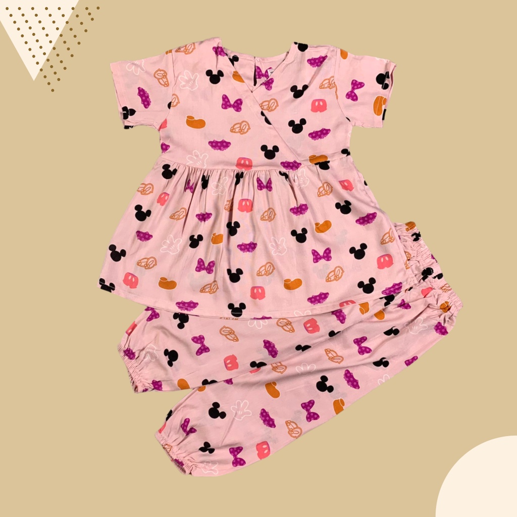 2-6 TH SETELAN ANAK PEREMPUAN KIMMY ONE SET ANAK RAYON  by BOBO KIDS-Peach pita