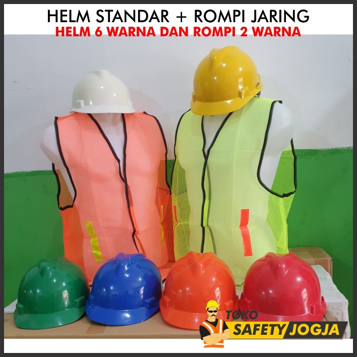 PAKET HELM SAFETY PROYEK ASA STANDART SNI + ROMPI JARING X POLYESTER