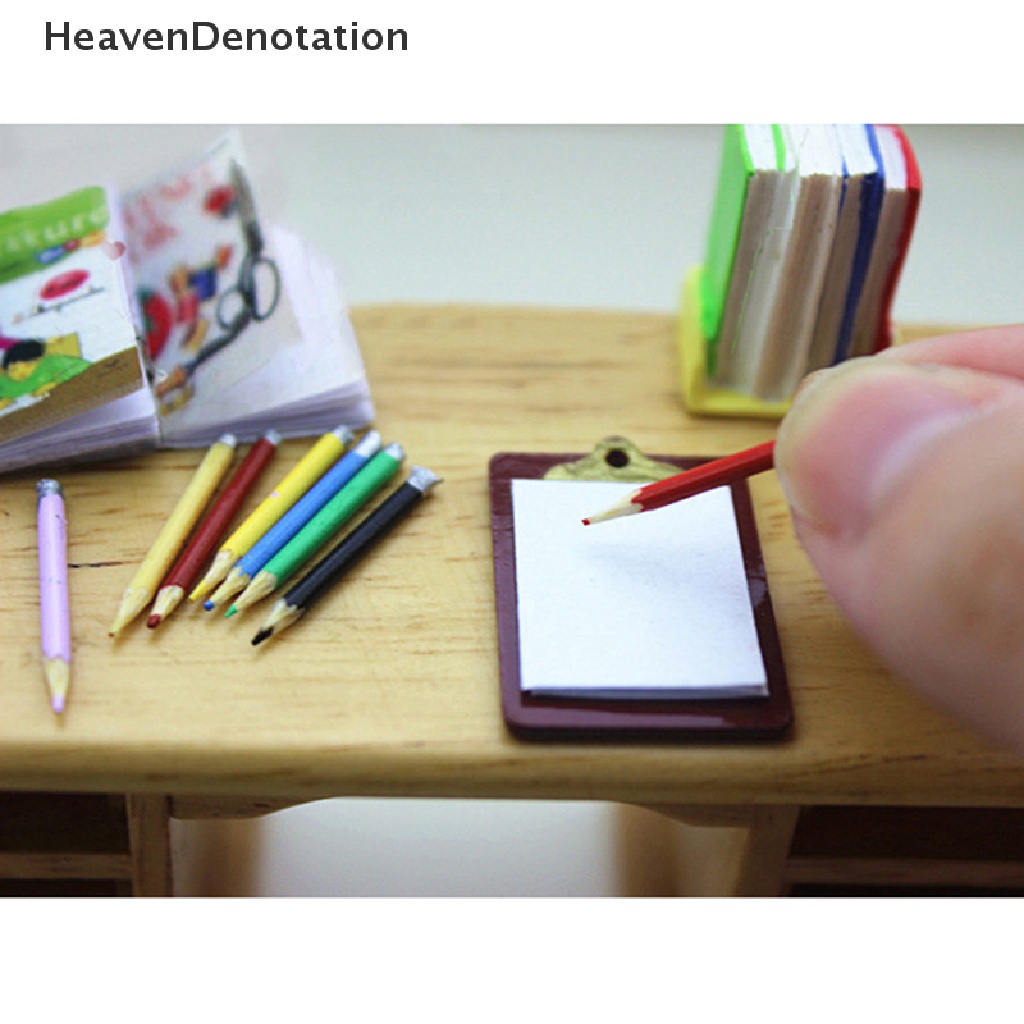 [HeavenDenotation] 1 Set/8pcs mini dollhouse miniature accessories mini color pencil