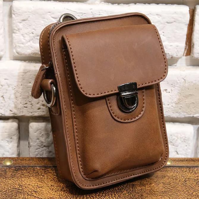 RESPON CEPAT TAS SELEMPANG PRIA IMPORT■ PJ99/TERLARIS TAS SELEMPANG KULIT TAS PINGGANG HP PRIA