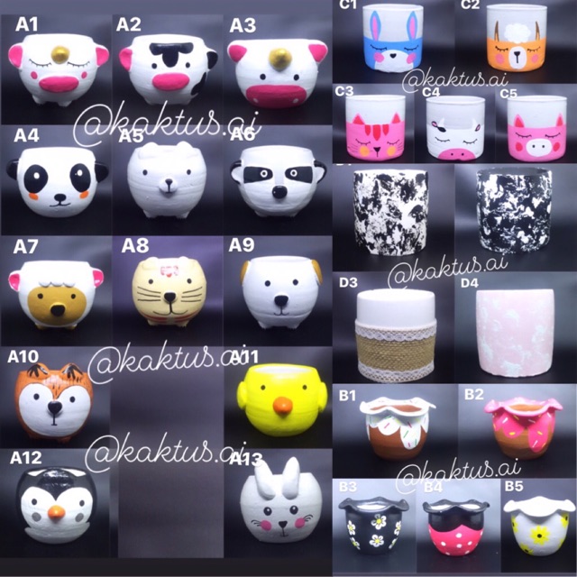 READY pot lukis BISA PILIH untuk kaktus sukulen lucu bunga READY pot lukis BISA PILIH untuk kaktus sukulen lucu bunga