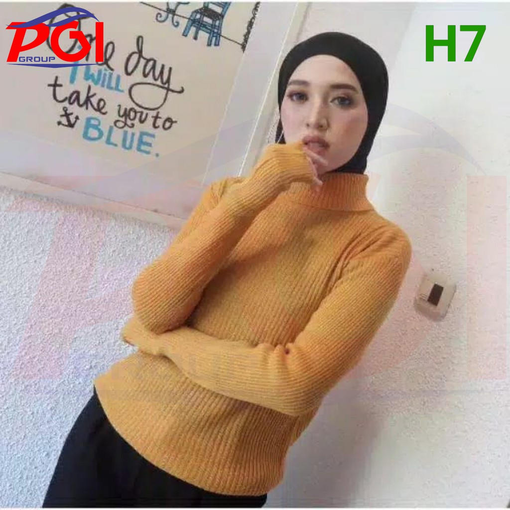 H ( H7 ) SWEATER RAJUT TURTLE NECK / LONG NECK / KOREAN STYLE / RAJUT PREMIUM