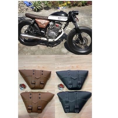 tas motor japstyle side bag sidebag japs universal motor klasik custom caferacer honda cb win 100 ス