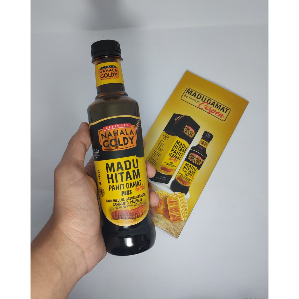 Madu Hitam Pahit Gamat Nahala Goldy Madu Pahit - Madu Hitam  isi 475 gr