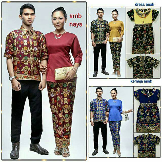 set Rok+blus & batik couple keluarga naya